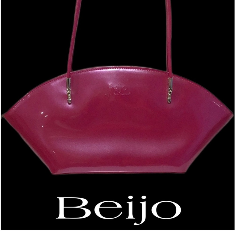 BEAUTIFUL Beijo Couture Over the Moon Pink & Unique Patent Leather Shoulder Bag
